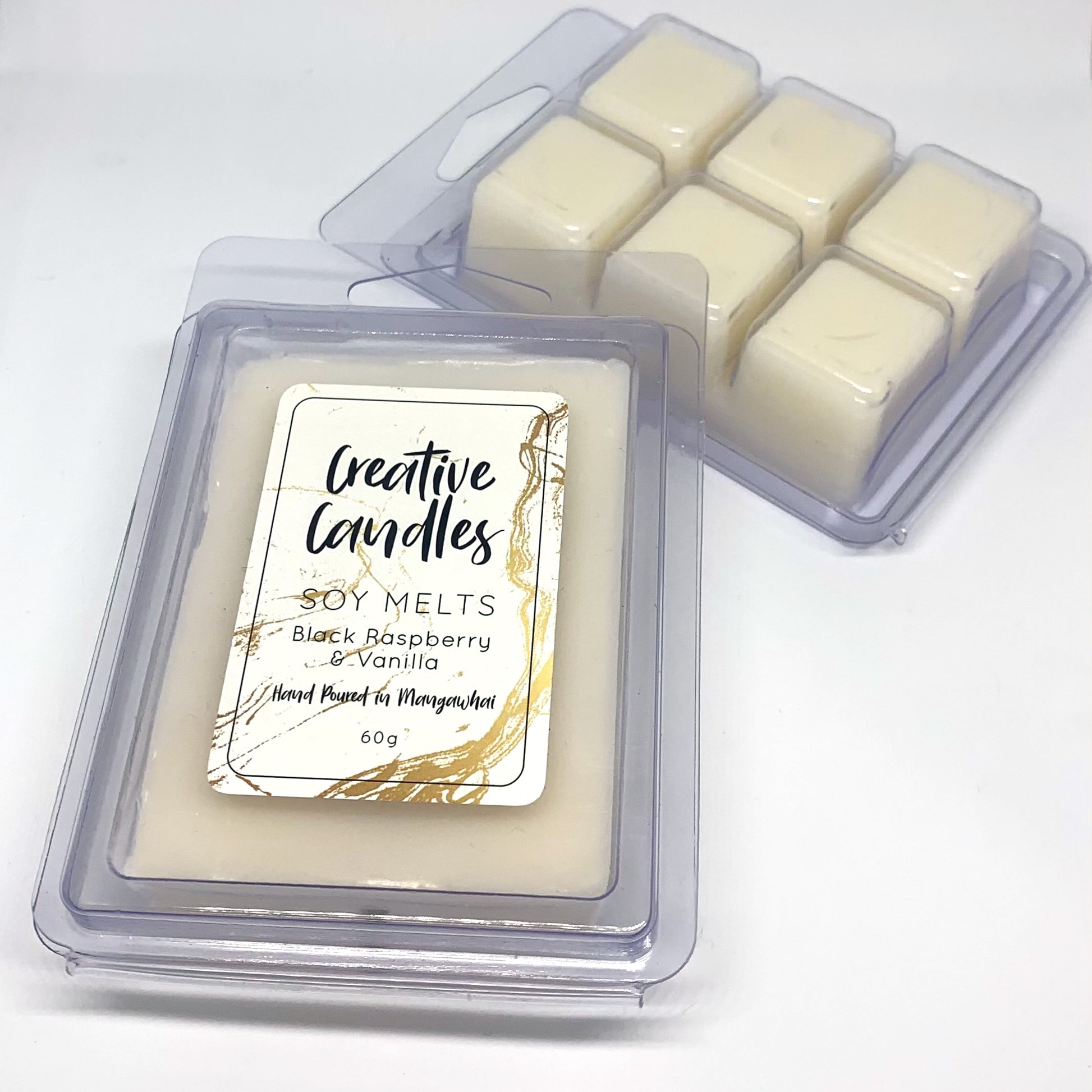 Pack of six Soy Wax Melts in Black Raspberry & Vanilla.