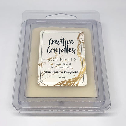 Pack of six Soy Wax Melts in Lime, Basil & Mandarin.